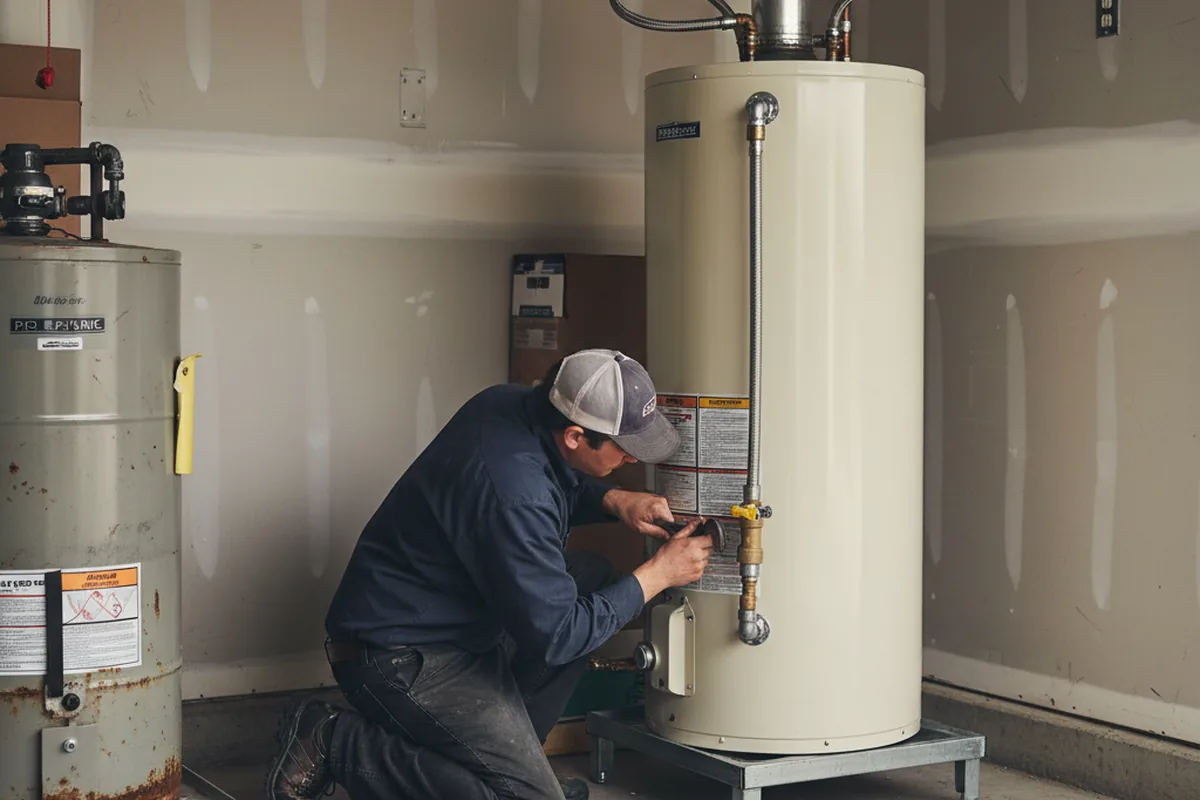 Water heater and shutoff valve replacement in Bangor